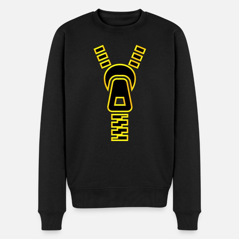 Reißverschluss VON - Männer Premium Bio Pullover - Schwarz