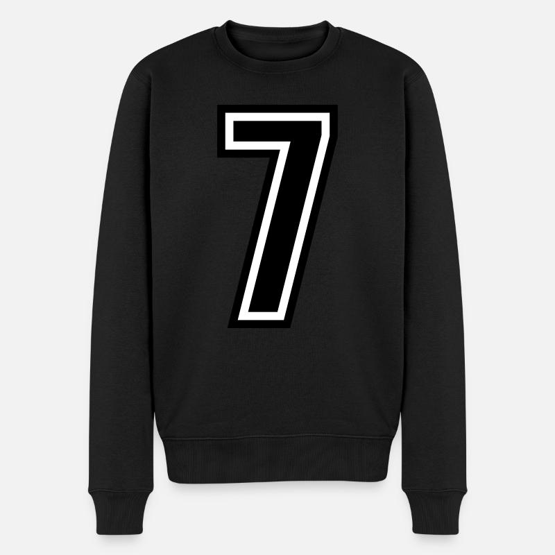 7 - Numéro 7 - Maillot numéro bicolore changement de couleur - Pull Premium bio Homme - noir