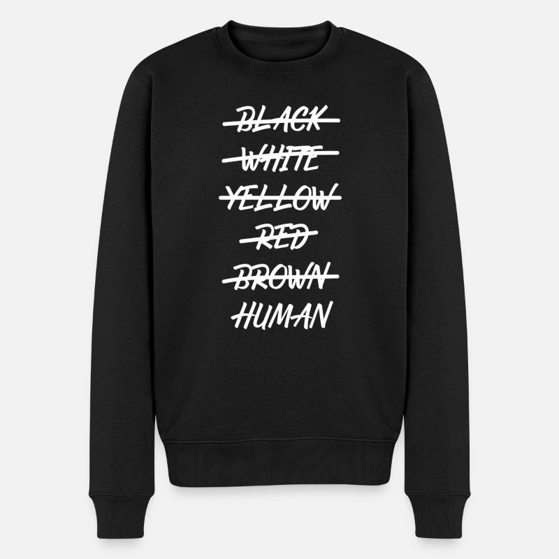 Black White Human Anti-Racisme Tolérance - Pull Premium bio Homme - noir