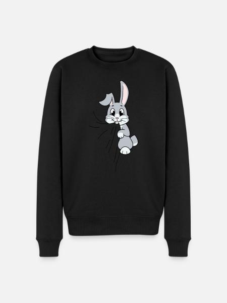 Rabbit eats fabric - Men's Premium Organic Jumper - black