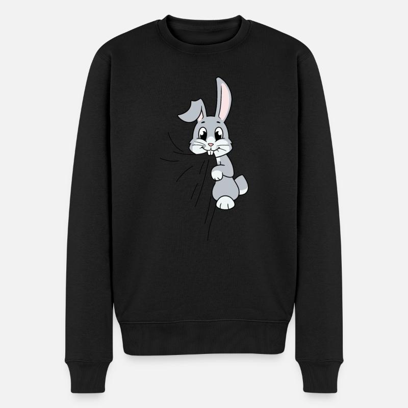 Rabbit eats fabric - Men's Premium Organic Jumper - black