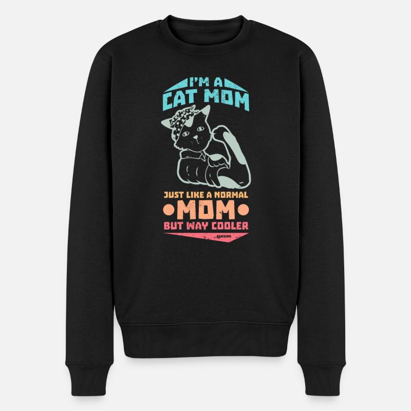beste Katzenmama Katzendame Katzenbesitzer Geschen - Männer Premium Bio Pullover - Schwarz
