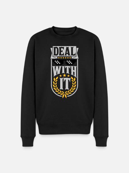Deal with it Laurel Wreath - Men's Premium Organic Jumper - black