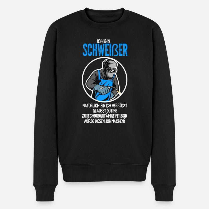 Schweißer Beruf Schweiß Geschenk - Männer Premium Bio Pullover - Schwarz