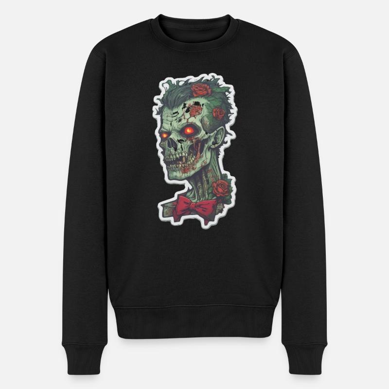 Helloween Zombi - Männer Premium Bio Pullover - Schwarz