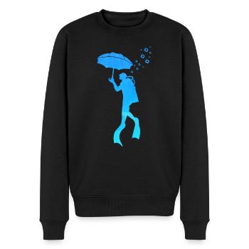 Scuba Diver Umbrella Underwater Exploration - Männer Premium Bio Pullover - Schwarz - Vorne - Nico (187cm)