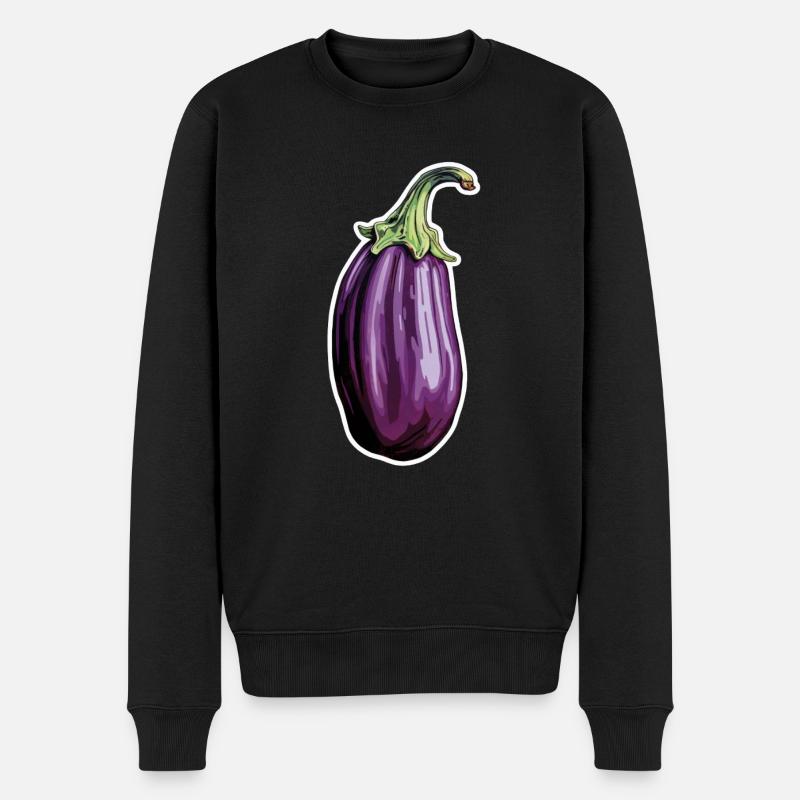 Aubergine allongée - Pull Premium bio Homme - noir