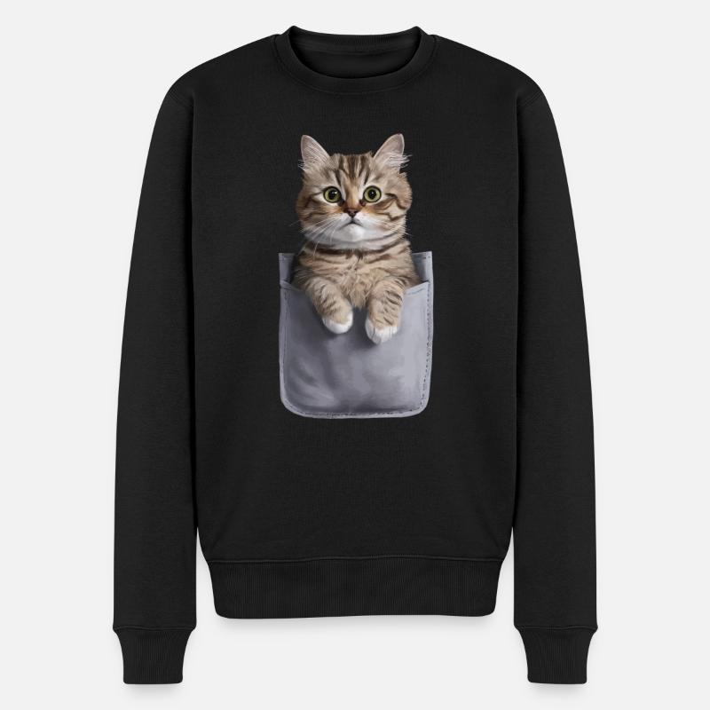 Ragdoll-Katze in der Tasche Geschenk - Männer Premium Bio Pullover - Schwarz