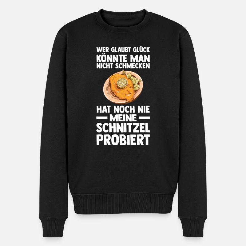 Schnitzel Wiener Schweineschnitzel Geschenk - Männer Premium Bio Pullover - Schwarz