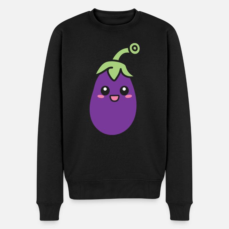 Aubergine - Pull Premium bio Homme - noir