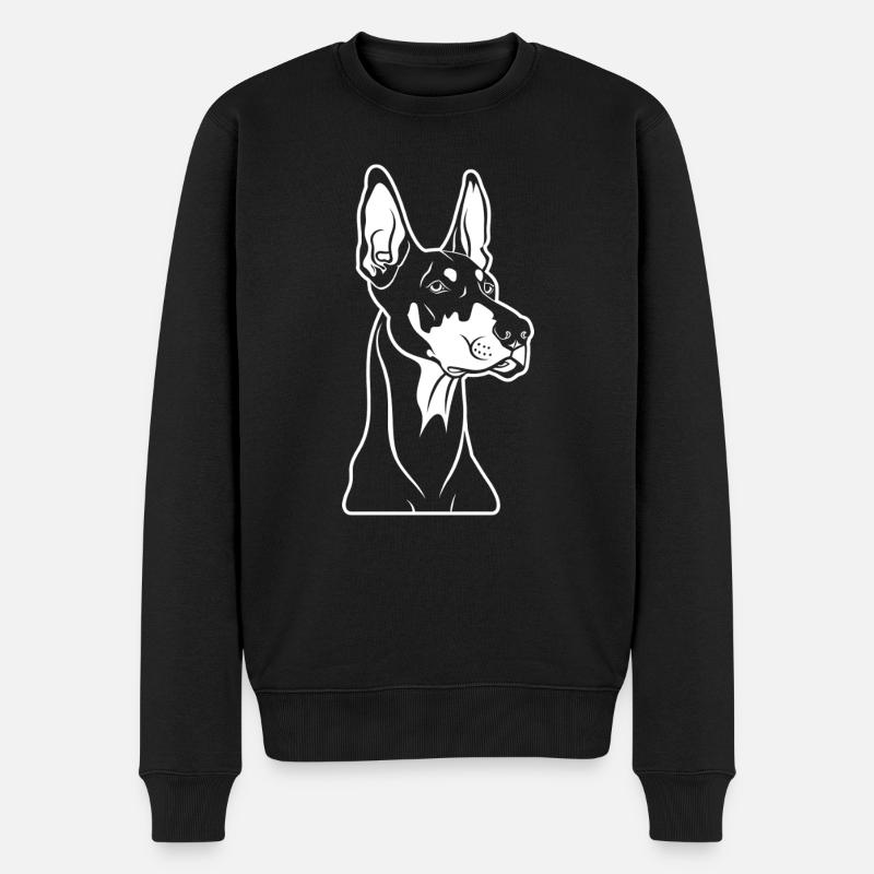 Dobermann - Männer Premium Bio Pullover - Schwarz