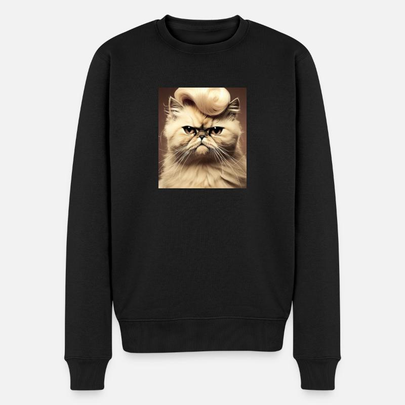 Chat persan Negan: Rockabilly - Pull Premium bio Homme - noir