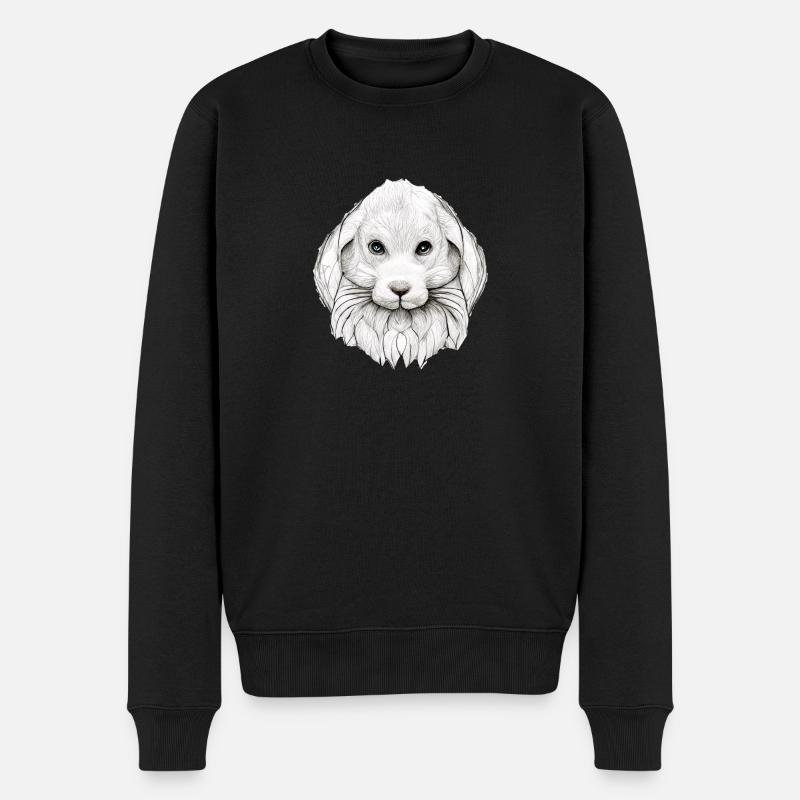 Hase in Comic Style - Männer Premium Bio Pullover - Schwarz