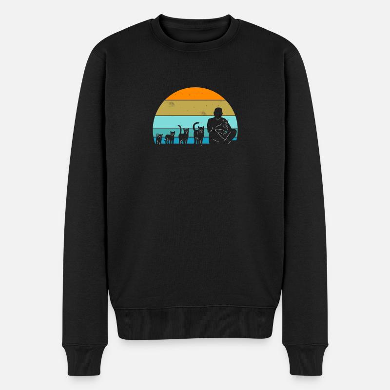 Cat Evolution - Men's Premium Organic Jumper - black