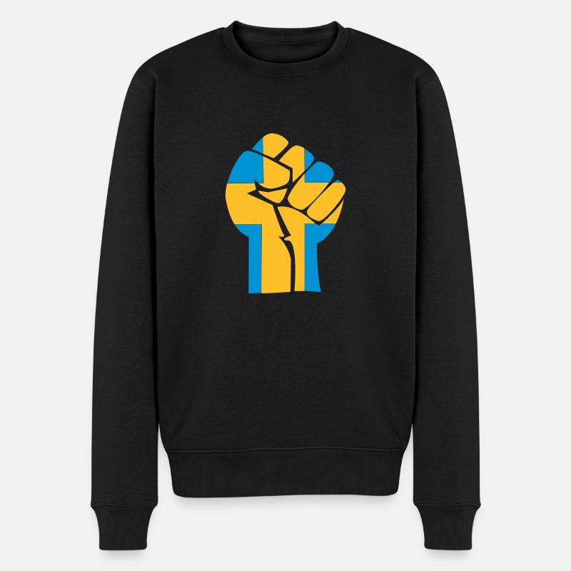 fist_sverige_2clr - Männer Premium Bio Pullover - Schwarz