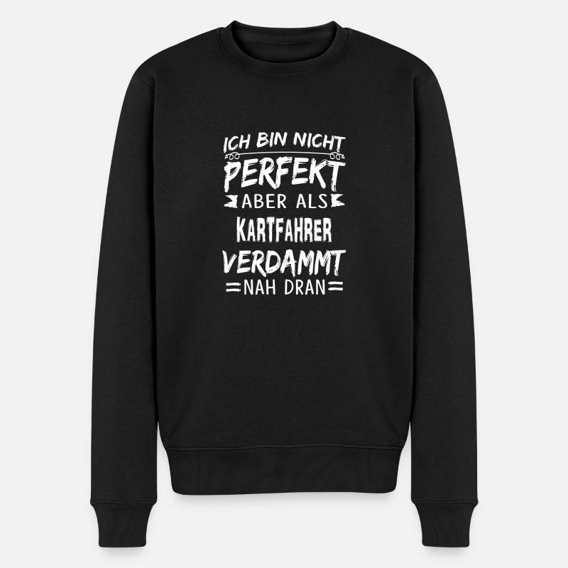 KARTFAHRER - Männer Premium Bio Pullover - Schwarz