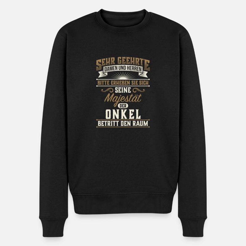 Majestät Onkel Familie Geschenk Geschenkidee - Männer Premium Bio Pullover - Schwarz
