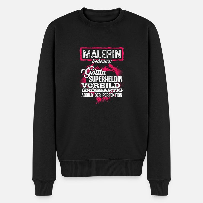 MALERIN - Duden - Männer Premium Bio Pullover - Schwarz