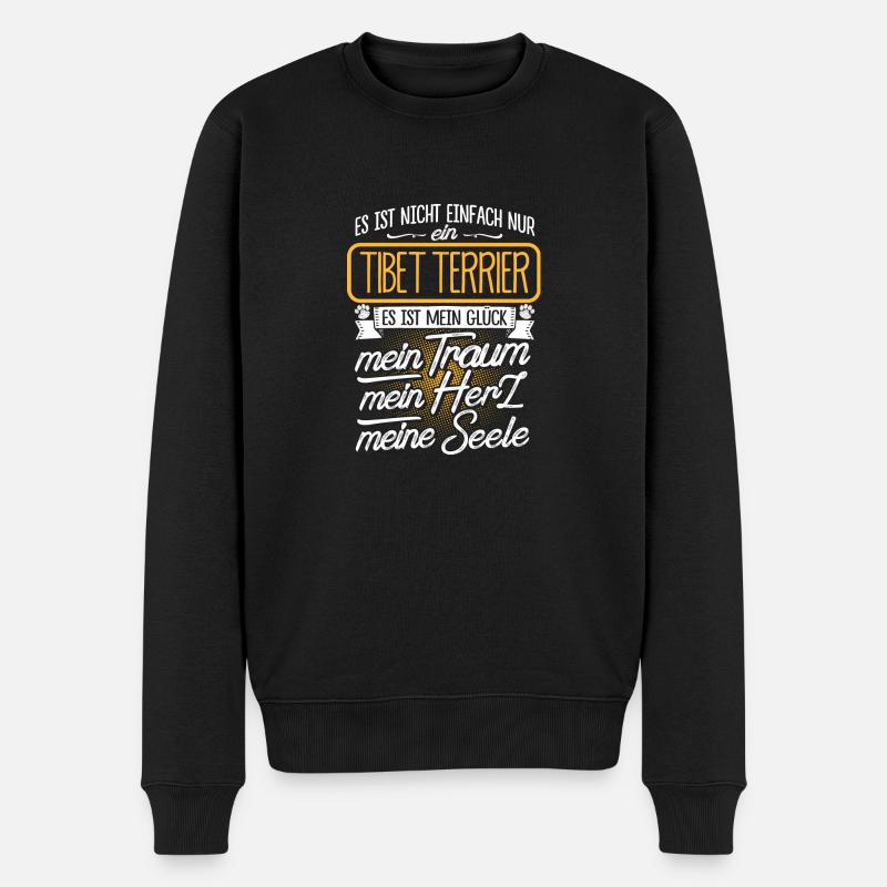 TIBET-TERRIER - Traum - Männer Premium Bio Pullover - Schwarz