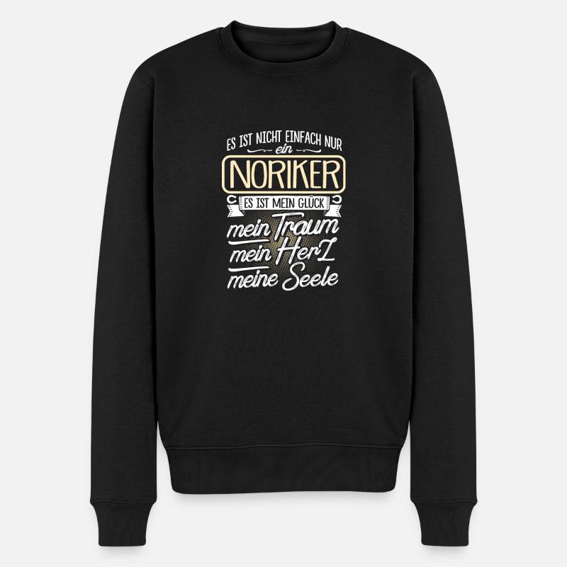 NORIKER - Herz - Männer Premium Bio Pullover - Schwarz