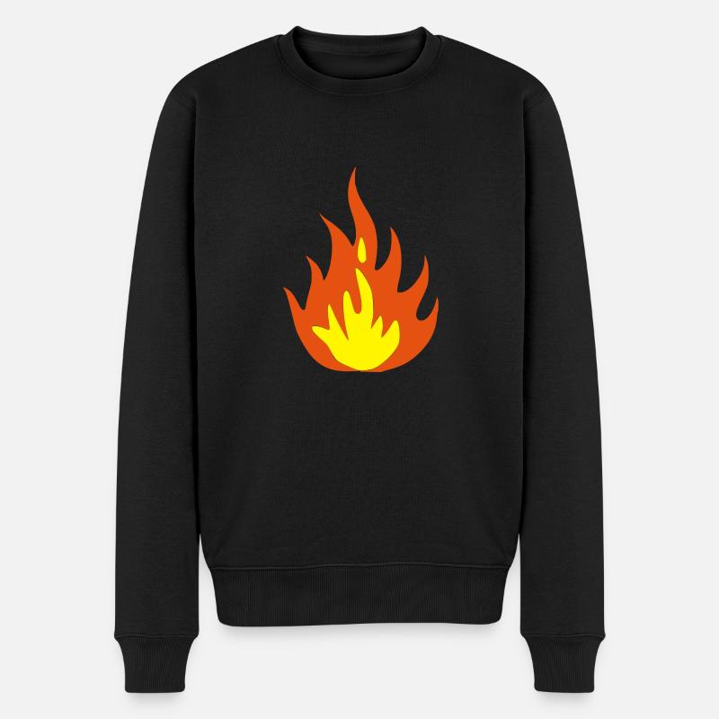 fire - Männer Premium Bio Pullover - Schwarz
