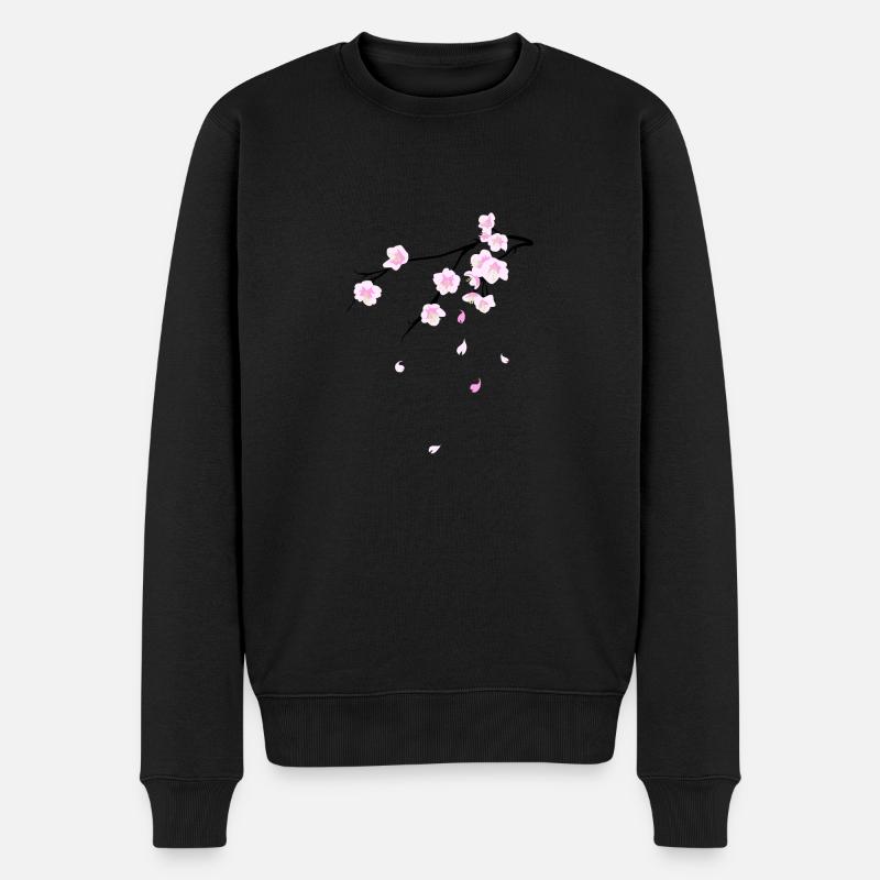Cherry Blossoms - Männer Premium Bio Pullover - Schwarz