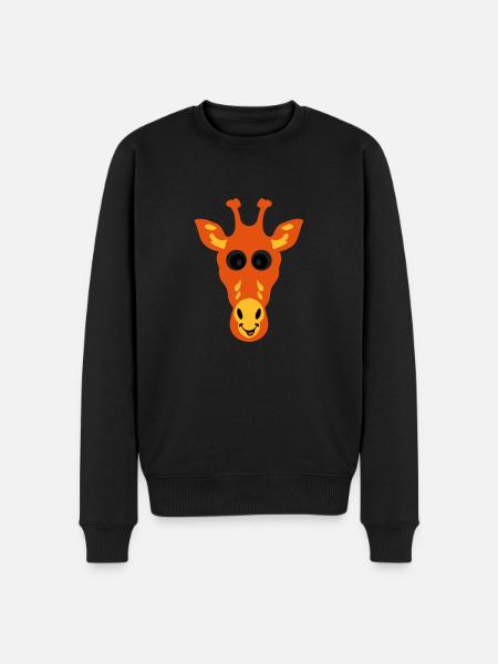 giraffe drawing animals 711 child - Men's Premium Organic Jumper - black