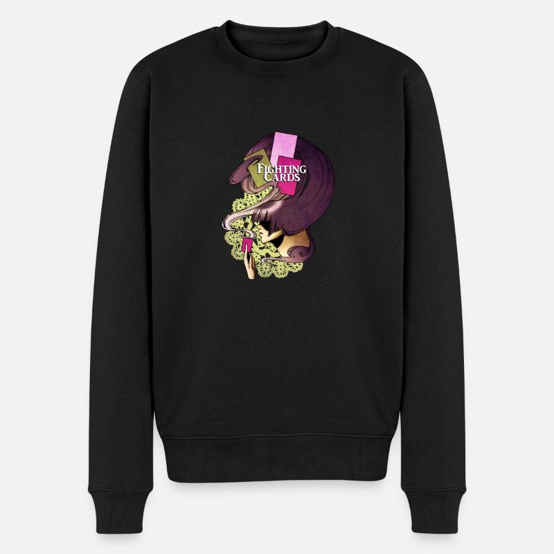 Kampfkarten - Beschwörer - Männer Premium Bio Pullover - Schwarz