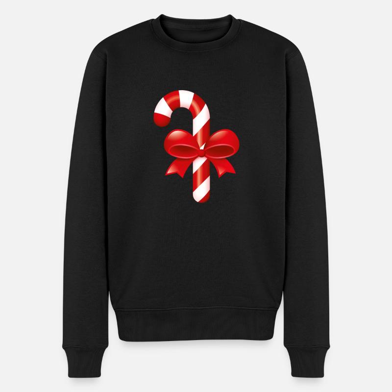 Smiley Christmas Candy - Männer Premium Bio Pullover - Schwarz