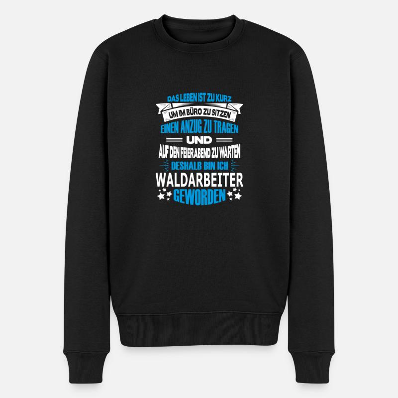 waldarbeiter - Männer Premium Bio Pullover - Schwarz