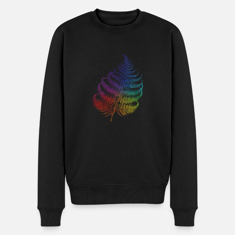 Regenbogenfarn - Be Natural - T-Shirt, Hoodie - Männer Premium Bio Pullover - Schwarz