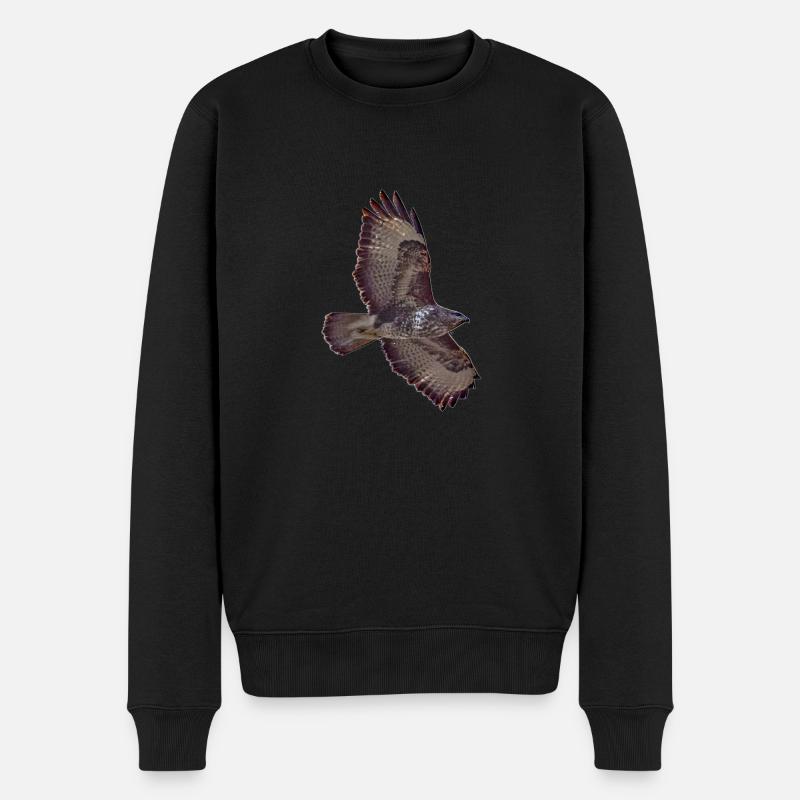 Bussard im Flug - Männer Premium Bio Pullover - Schwarz