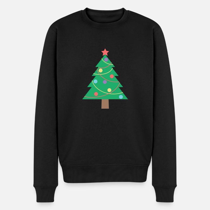 Weihnachtsbaum - Männer Premium Bio Pullover - Schwarz