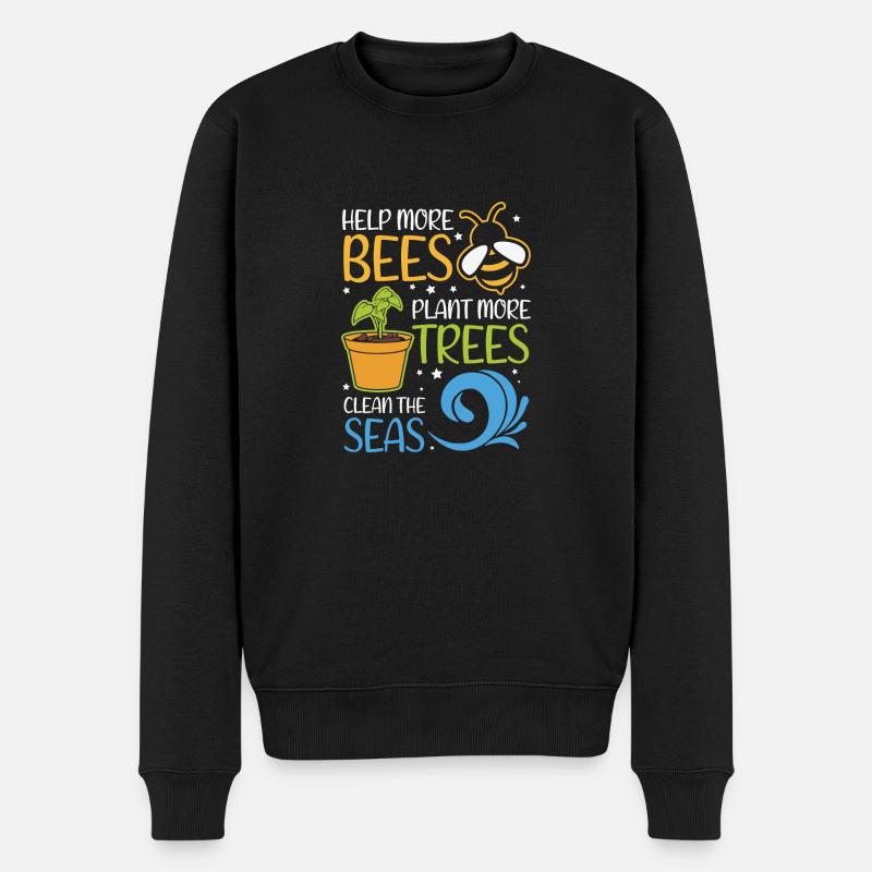 Save the Earth Umweltschutz - Männer Premium Bio Pullover - Schwarz