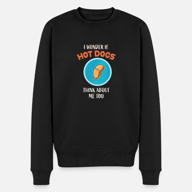 Hot Dog Hot dogs - Männer Premium Bio Pullover - Schwarz
