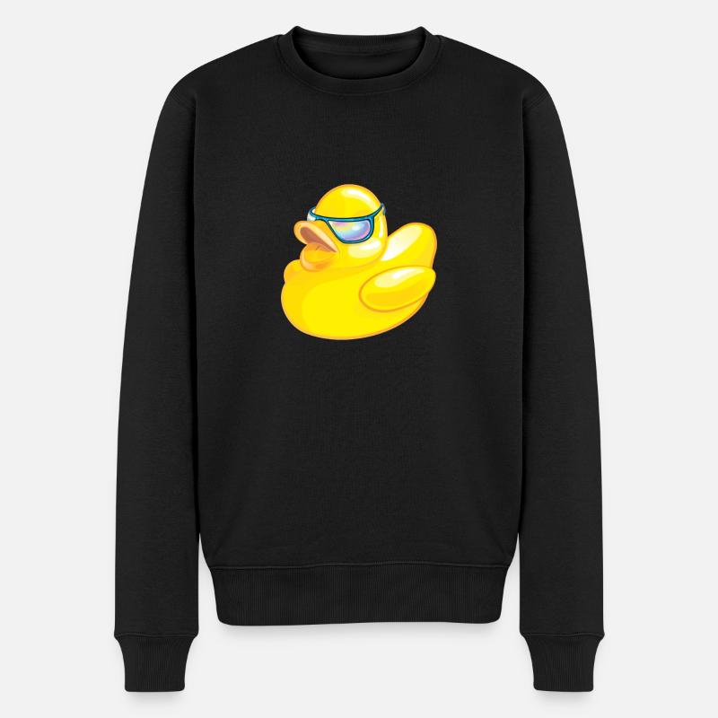 Gelbe Kühle Gummiente - Männer Premium Bio Pullover - Schwarz