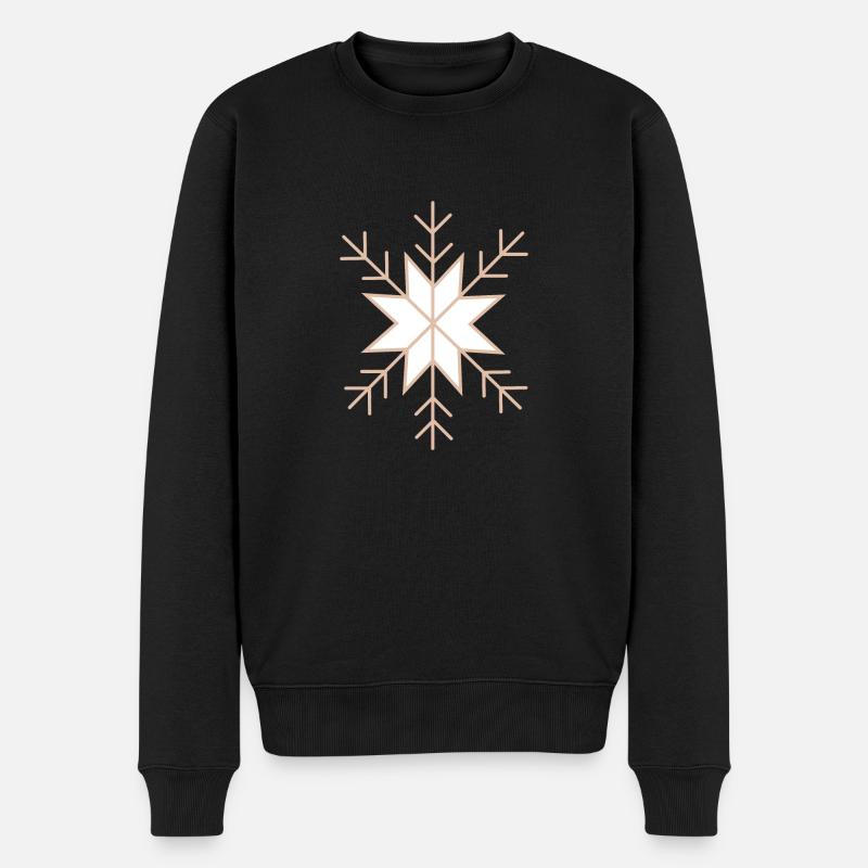 Schneeflocken - Männer Premium Bio Pullover - Schwarz