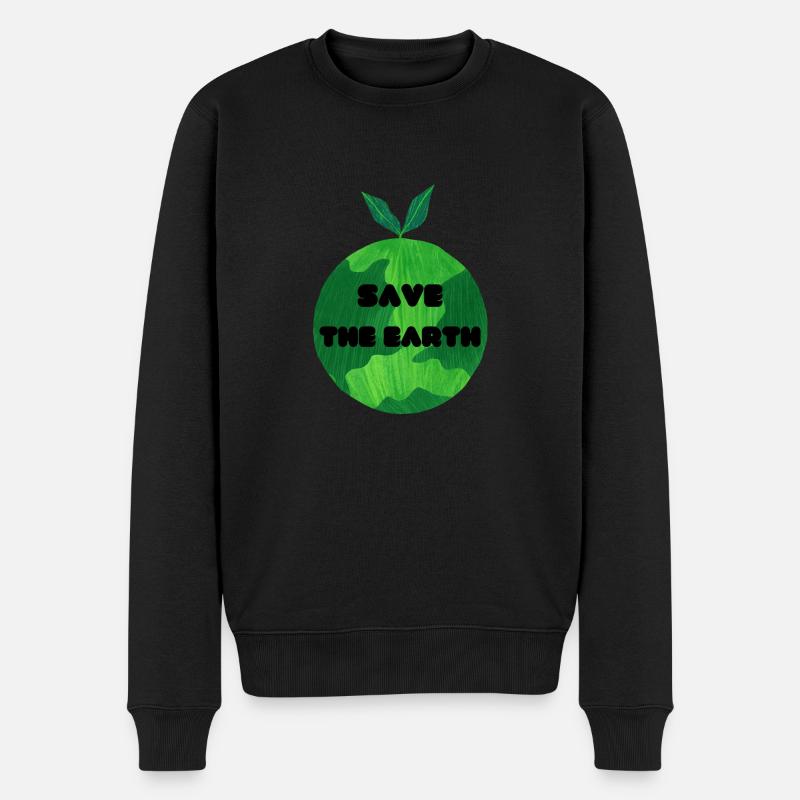 Save the Earth - Männer Premium Bio Pullover - Schwarz