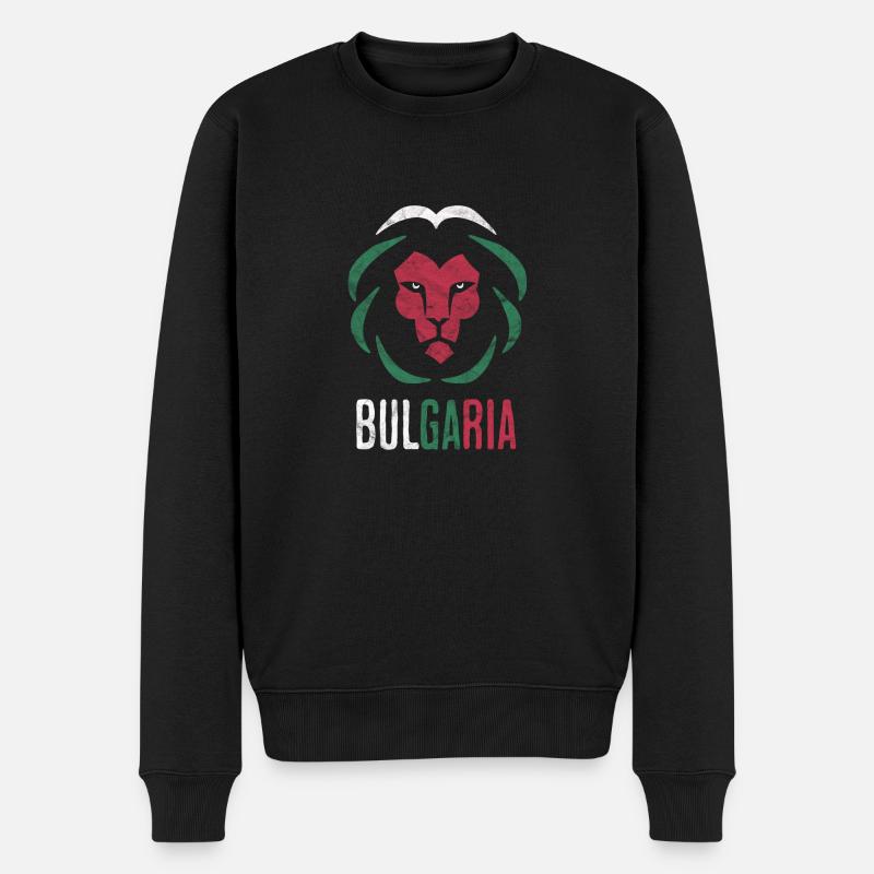BULGARIEN Flagge Löwe BULGARIA - Männer Premium Bio Pullover - Schwarz