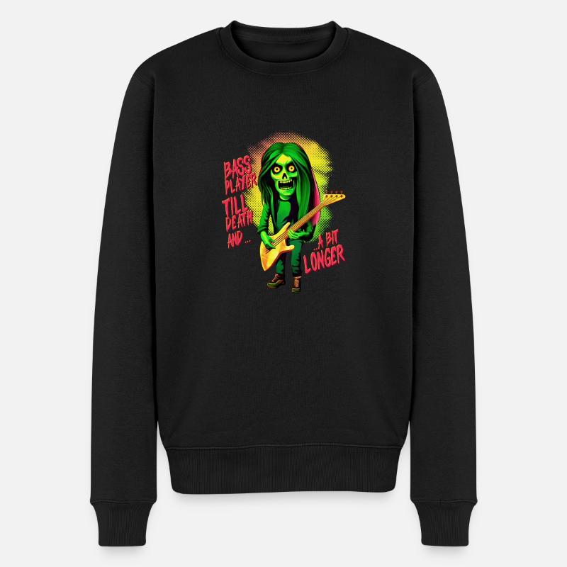 Bass Player Till Death - Männer Premium Bio Pullover - Schwarz