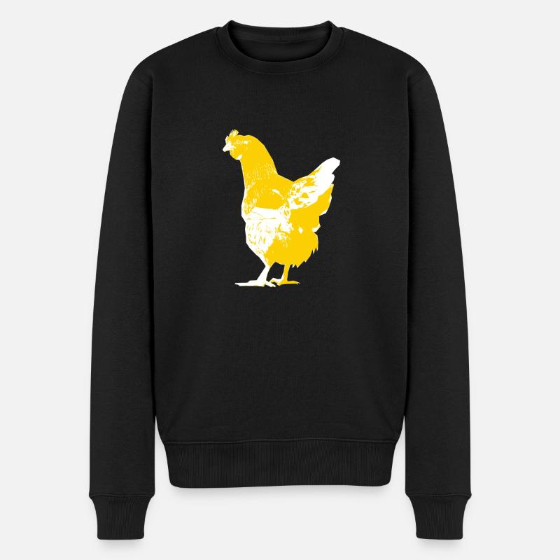 Huhn - Männer Premium Bio Pullover - Schwarz