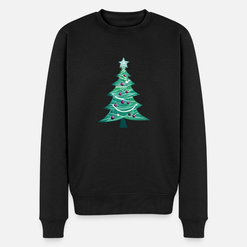 Weihnachten Geschenk Tannenbaum Weihnachtsbaum - Männer Premium Bio Pullover - Schwarz