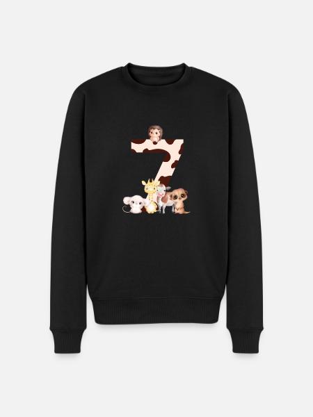 7th anniversary - seventh anniversary animals - Men's Premium Organic Jumper - black