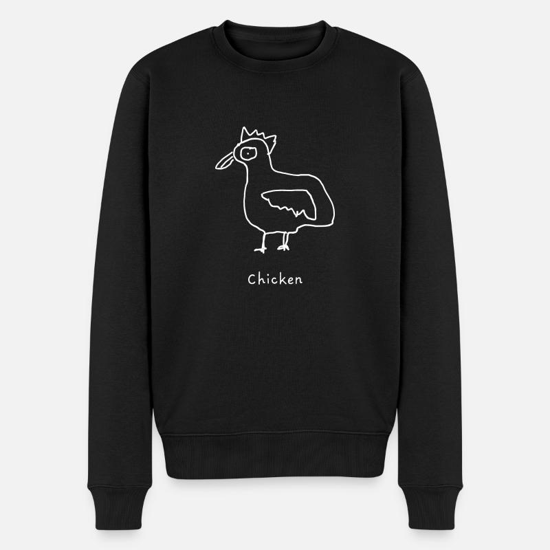 Huhn - Männer Premium Bio Pullover - Schwarz