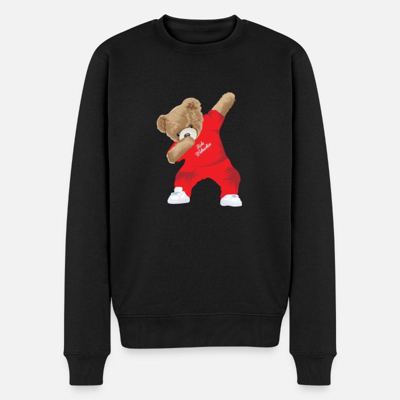 Dabbing Teddy - Männer Premium Bio Pullover - Schwarz
