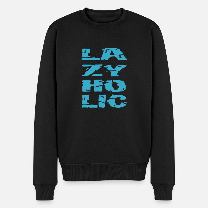 lazyholic - Männer Premium Bio Pullover - Schwarz