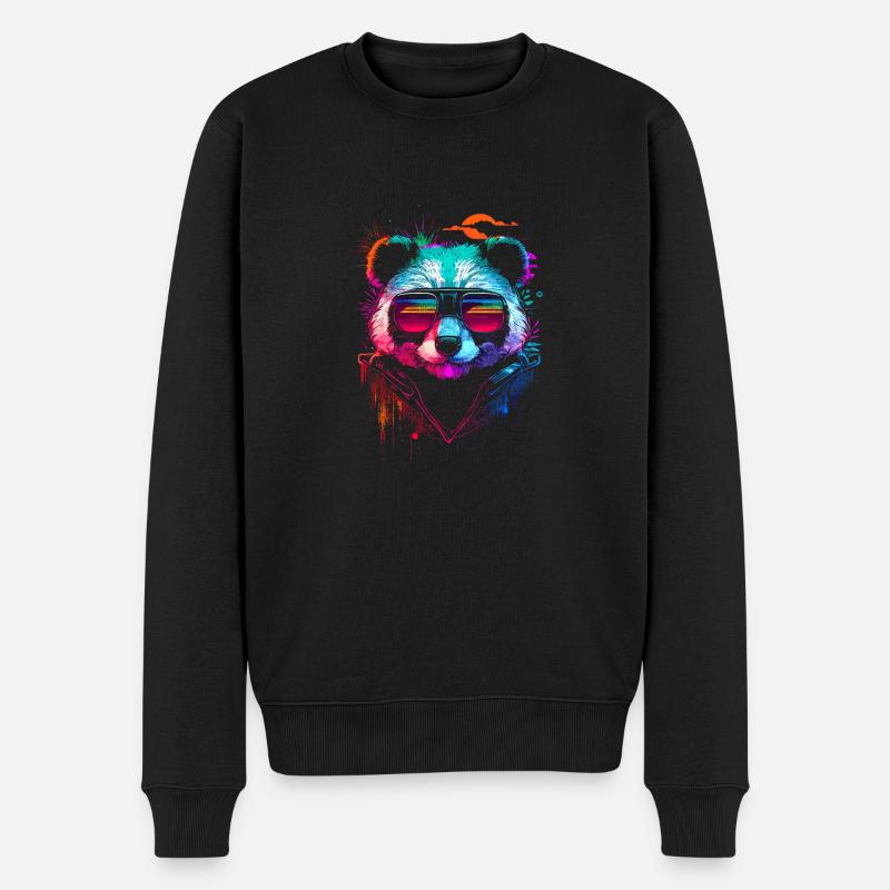 Panda hipster - Pull Premium bio Homme - noir