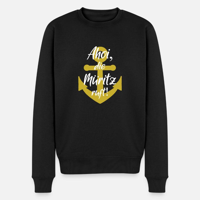 Ahoi die Müritz ruft - Männer Premium Bio Pullover - Schwarz