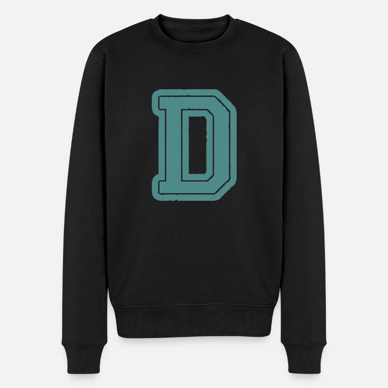 D Buchstabe - Männer Premium Bio Pullover - Schwarz