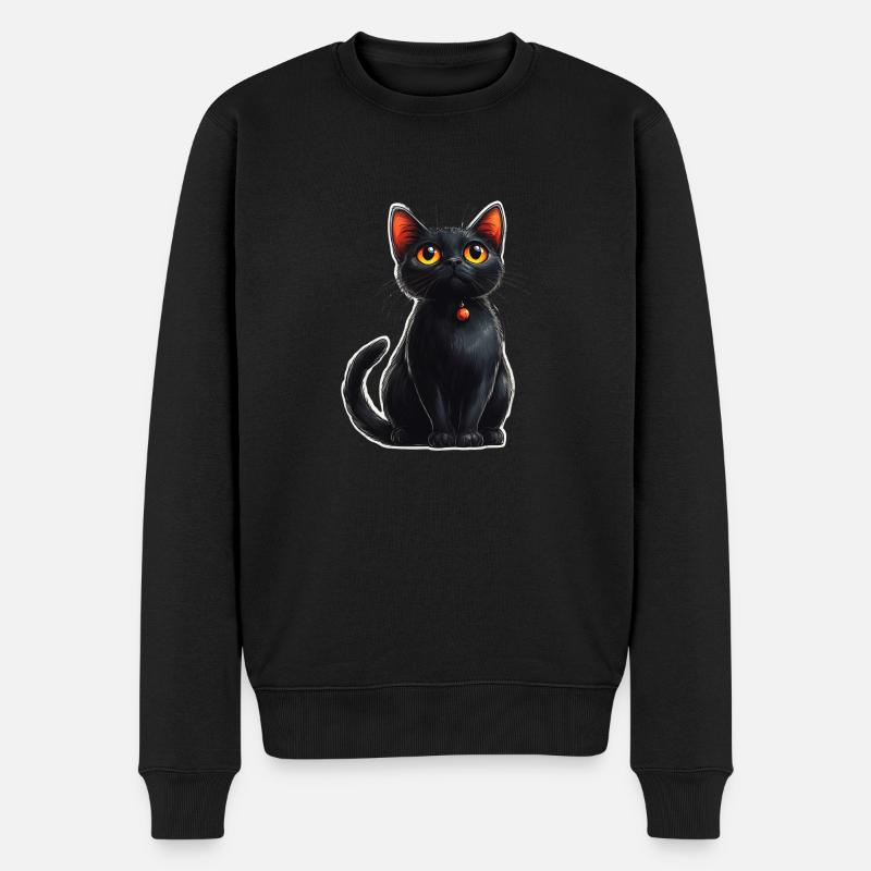 Chat noir - Pull Premium bio Homme - noir